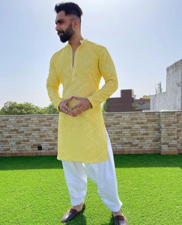 Trendding design Mirror Work Kurta With Shalwar