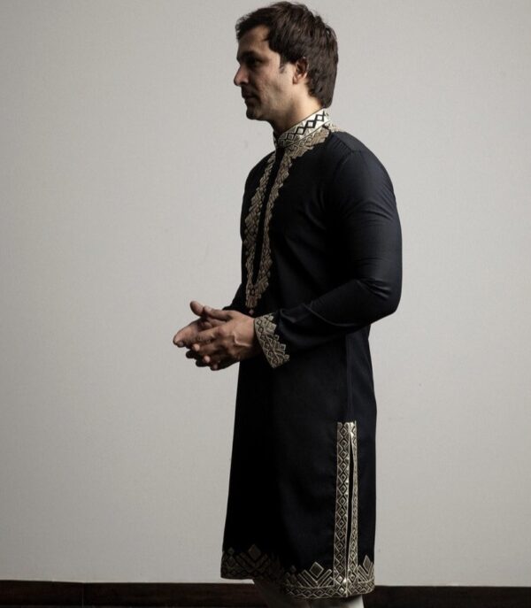 Wedding Special Gota Embroidery Work Kurta Pajama - Image 5