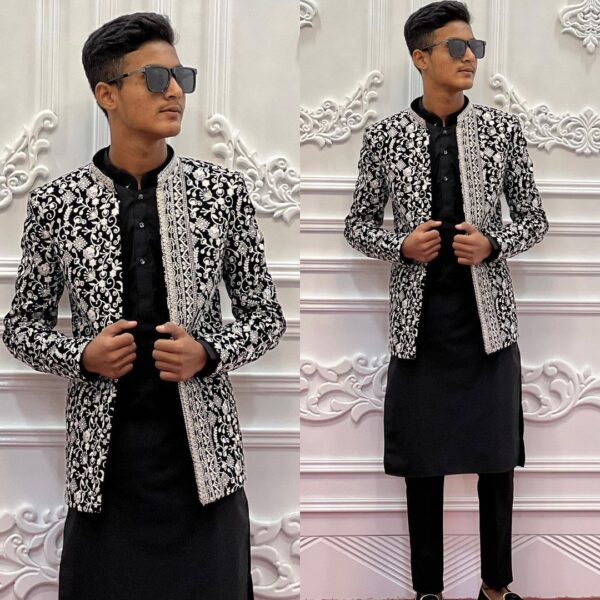 Wedding Special Trendding Design Kurta Pajama With Jeckit