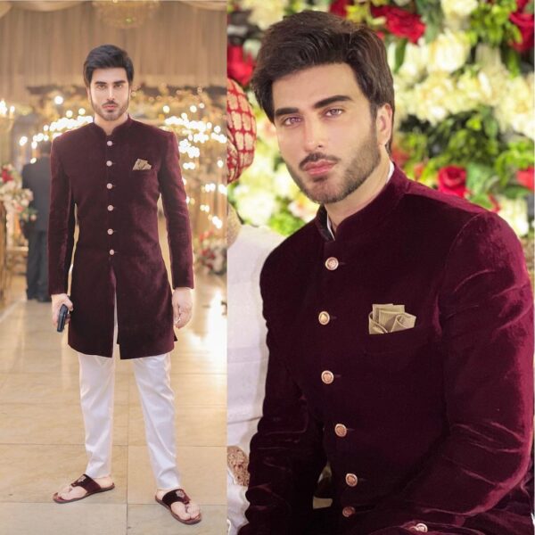 Wedding Special Velvet Indowestern With A White Pent
