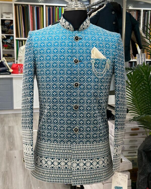 Wedding Special And Trendding Design Bandgala Jodhpuri Suit With A White Pent