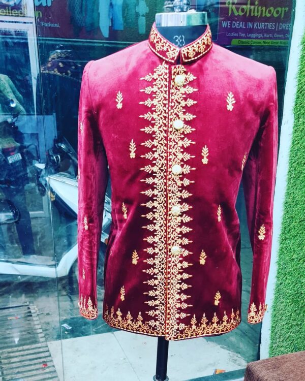 The Latest And Trending Design Elements For An Embroidery Work Bandhgala Jodhpuri Suit With black pant